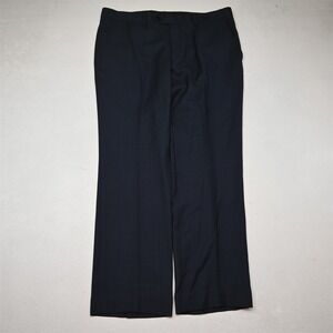 Indochino 34x29 Blue Birdseye Wool Flat Front Straight Dress Mens Pants